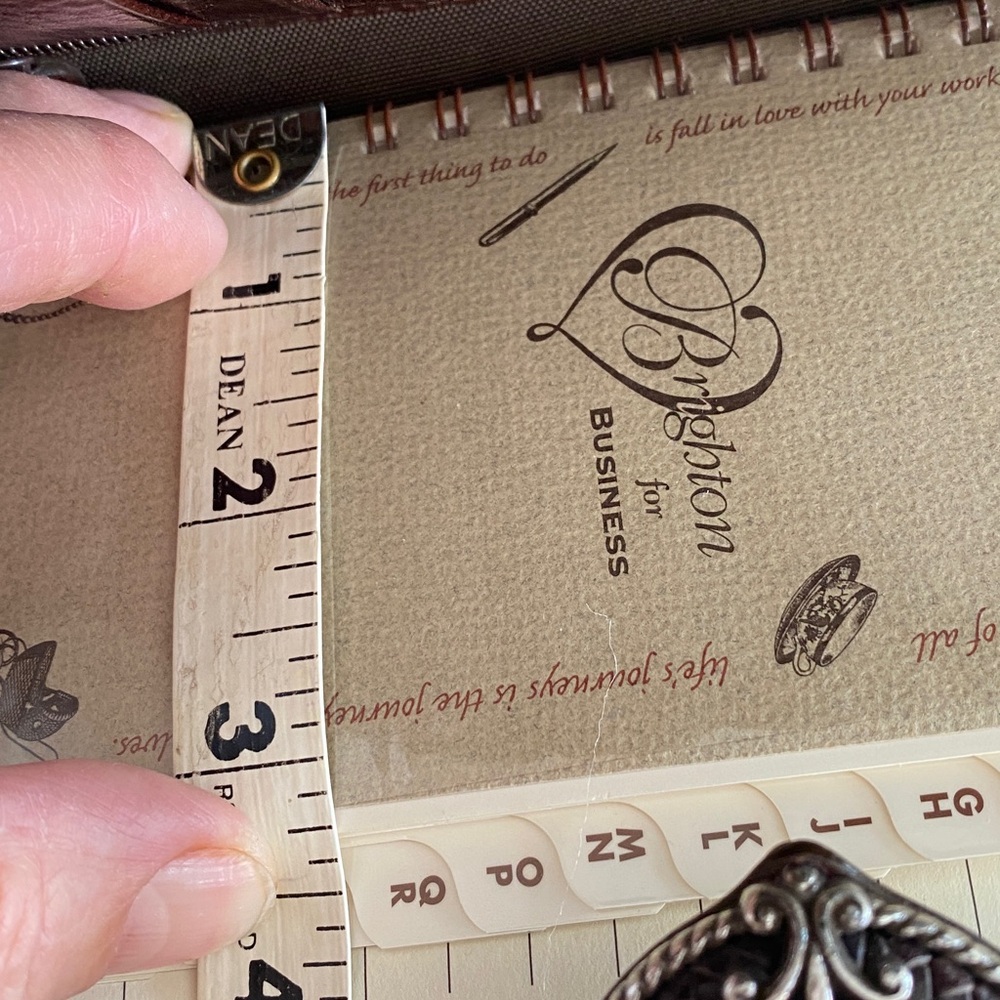 Brighton Brown Crocodile Embossed business organizer/Wallet with Silver Buckle - Picture 15 of 15